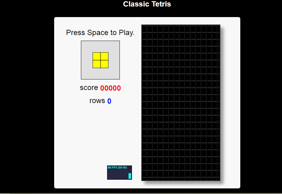 Classic Tetris Game In Javascript Free Source Code Sourcecodester